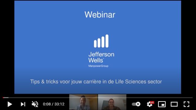 Podcast Video van onze Webinar van 27 op mei : Tips & Tricks voor jouw carrière in de life science wereld